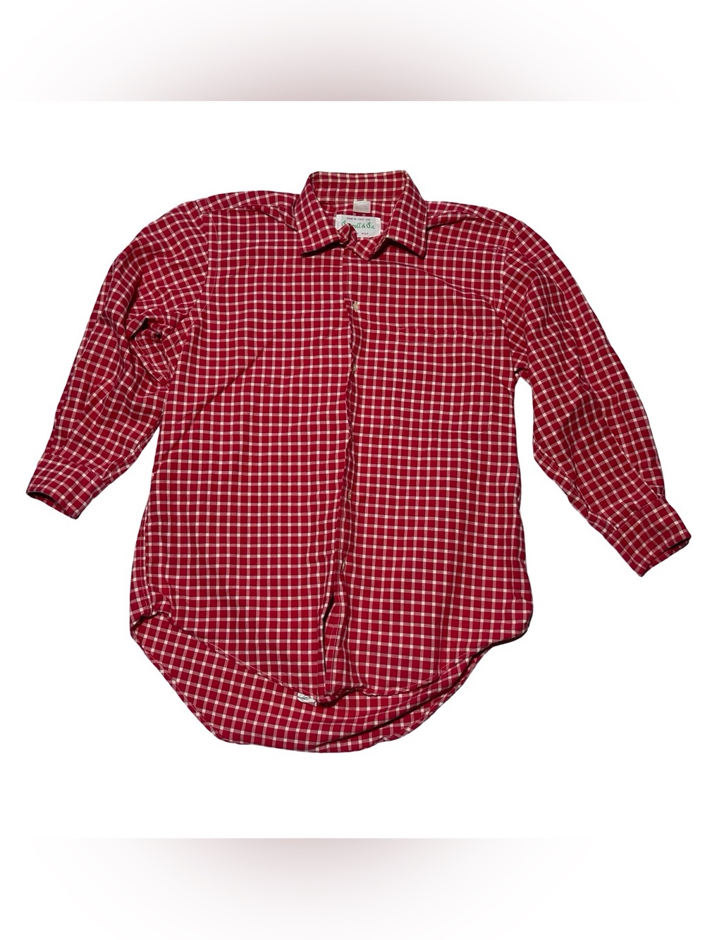 Carroll & Co. Beverly Men’s Red Checkered Long Sleeve Made in Italy Size M 40